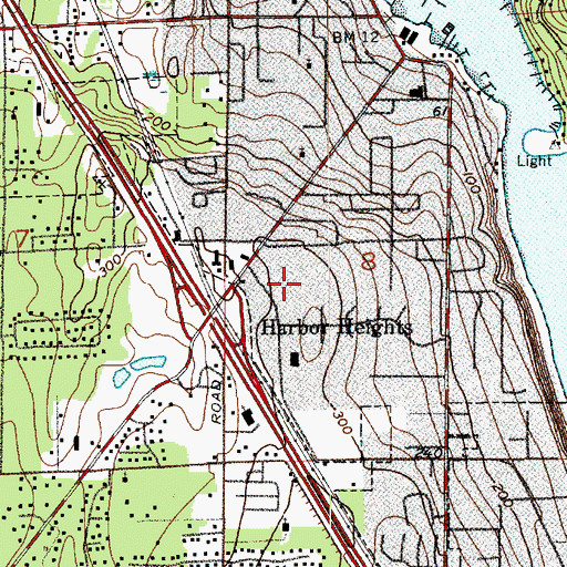 Topographic Map of Gig Harbor City Police Department, WA