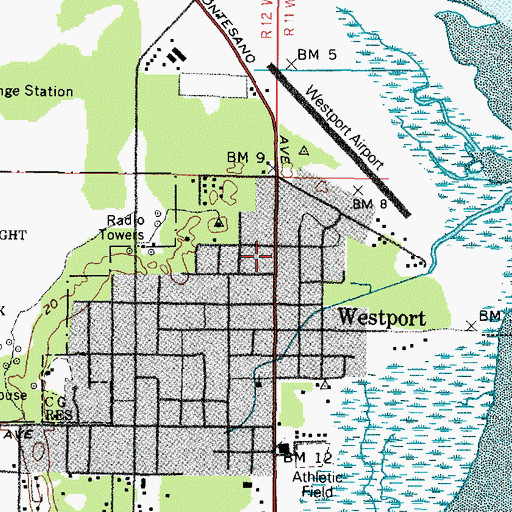 Topographic Map of Westport Police Department, WA