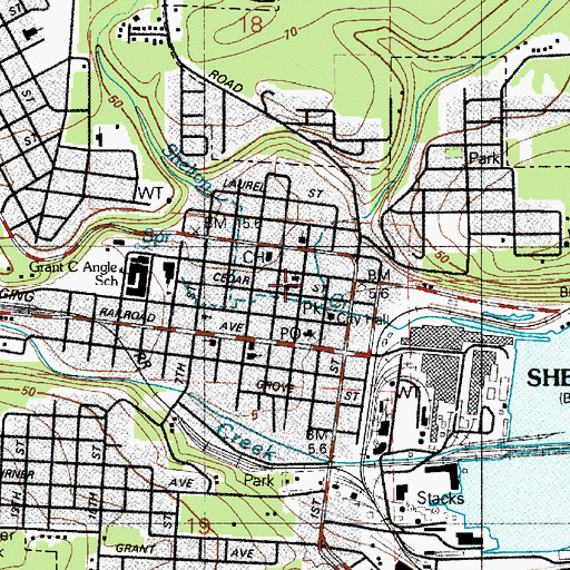 Topographic Map of Mason County Sheriff's Office, WA