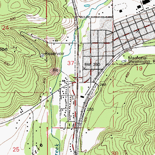 Topographic Map of Tenino Police Department, WA