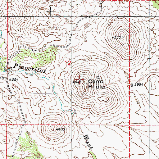 Topographic Map of Cerro Prieto, AZ