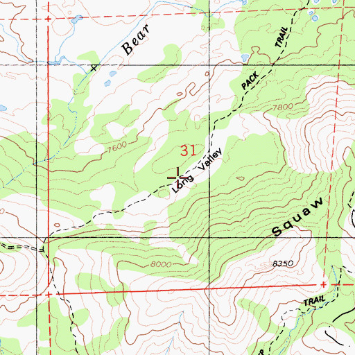 Topographic Map of Long Valley, CA