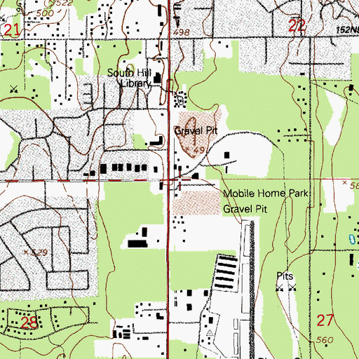 Topographic Map of Pierce County Sheriff's Office South Hill Precinct, WA