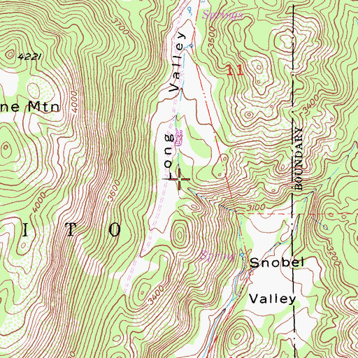 Topographic Map of Long Valley, CA