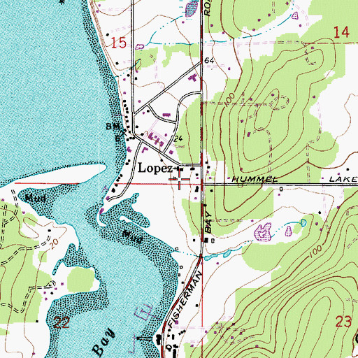 Topographic Map of San Juan County Sheriff's Office Lopez Substation, WA