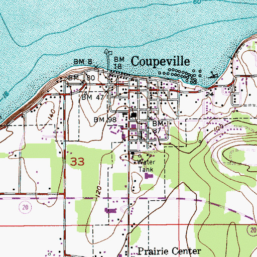 Topographic Map of Island County Sheriff Coupeville, WA