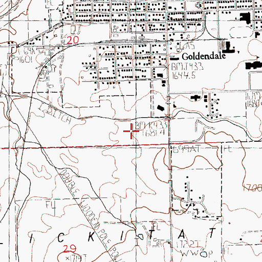 Topographic Map of Goldendale Police Department, WA