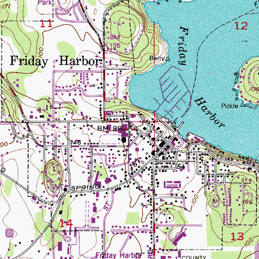 Topographic Map of San Juan County Sheriff's Office, WA
