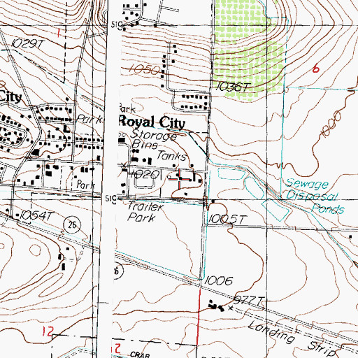 Topographic Map of Royal City Police Department, WA