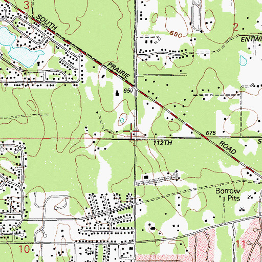 Topographic Map of Pierce County Sheriff's Office Bonney Lake, WA
