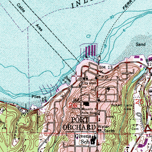 Topographic Map of Port Orchard Police Department, WA