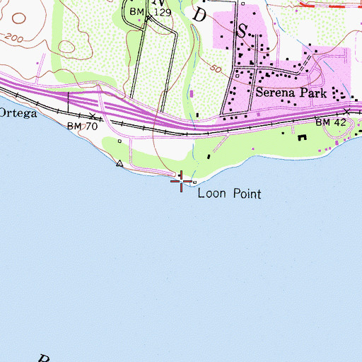 Topographic Map of Loon Point, CA