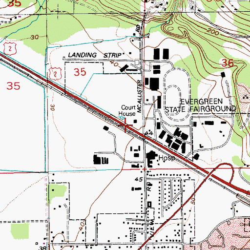 Topographic Map of Snohomish County Sheriff's Office Monroe, WA