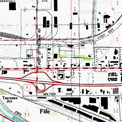 Topographic Map of Fife Police Department, WA