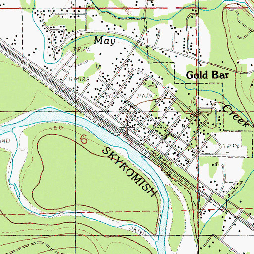 Topographic Map of Snohomish County Sheriff's Office Gold Bar, WA