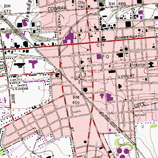 Topographic Map of First Aid Safety Patrol Lebanon, PA