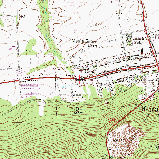 Topographic Map of Upper Dauphin County Emergency Services Station 6, PA