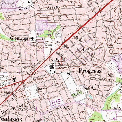 Topographic Map of Susquehanna Township Emergency Medical Services Station 9, PA