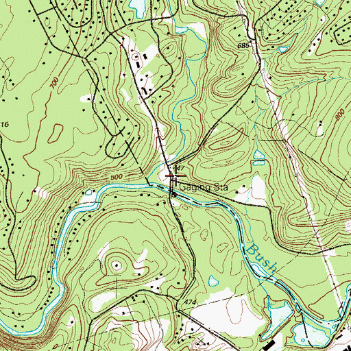Topographic Map of Bushkill Emergency Corps Station 3 Bushkill Station, PA