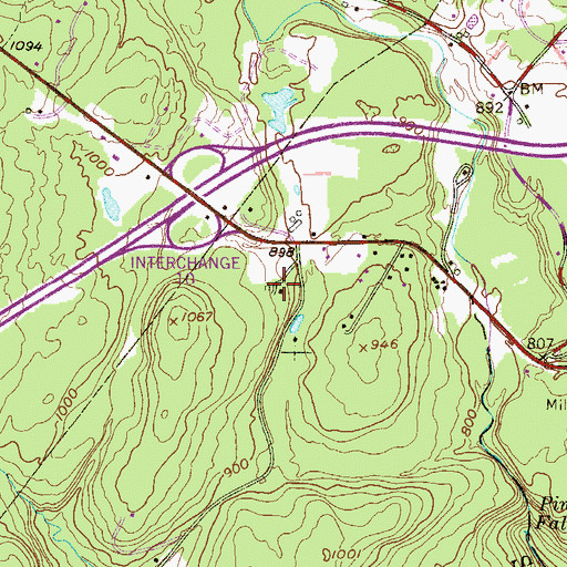 Topographic Map of Pike County Advanced Life Support, PA