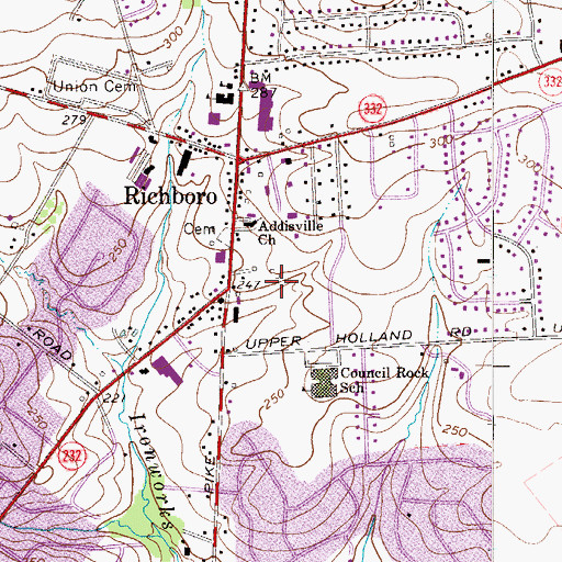 Topographic Map of Tri - Hampton Rescue Squad Station 115, PA