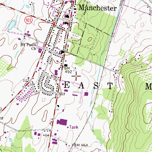 Topographic Map of Northeastern Area Emergency Medical Services, PA