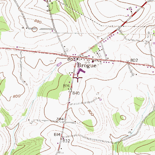 Topographic Map of Brogue Ambulance 39, PA
