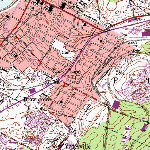 Topographic Map of Pittston Township Ambulance, PA
