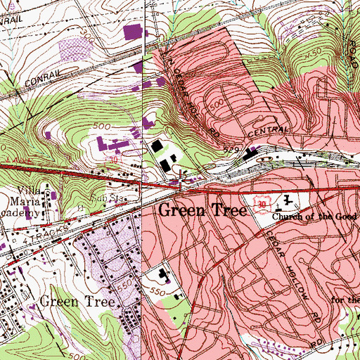 Topographic Map of Transcare Ambulance Service, PA