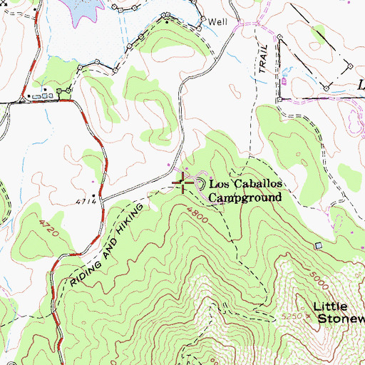 Topographic Map of Los Caballos Campground, CA