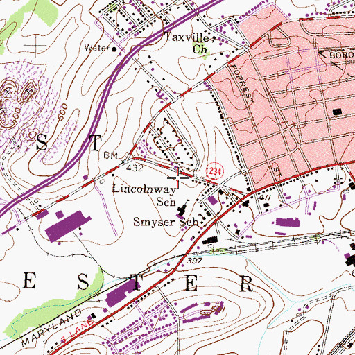 Topographic Map of West York Ambulance, PA