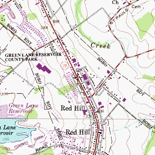 Topographic Map of Upper Perkiomen Valley Ambulance, PA