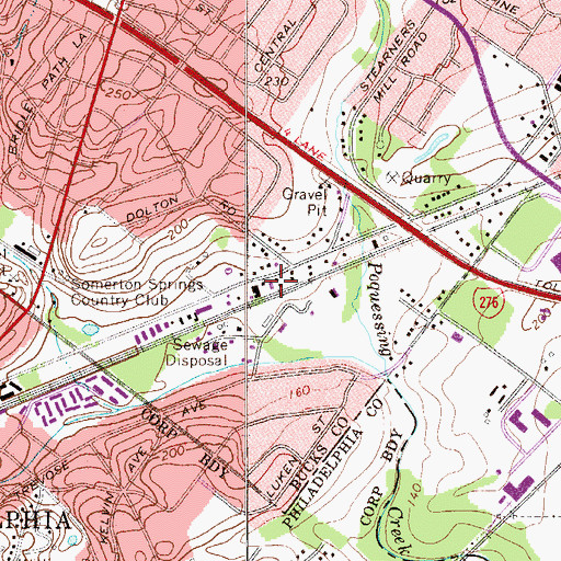 Topographic Map of MedEx Ambulance, PA