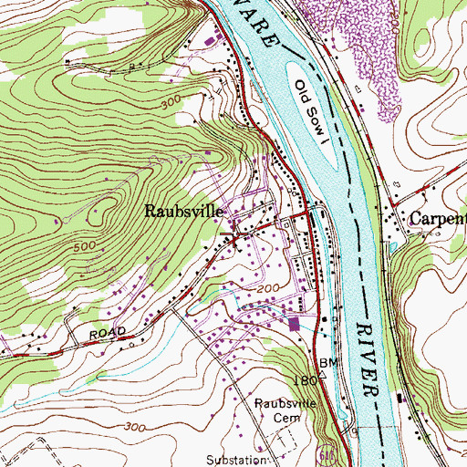 Topographic Map of Williams Township Emergency Squad, PA
