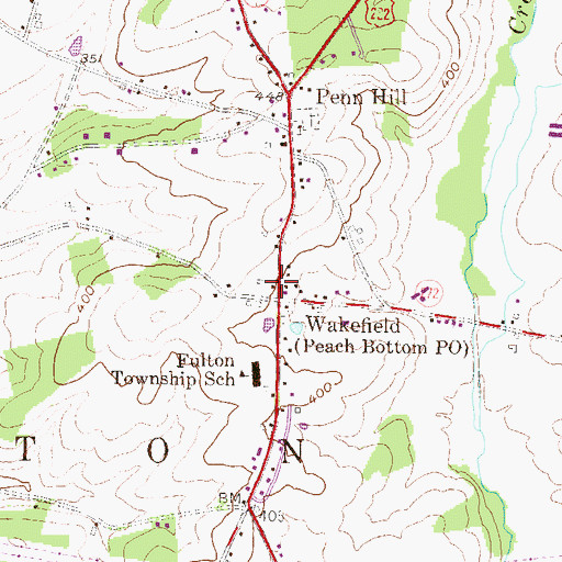Topographic Map of Wakefield Ambulance Station 88, PA