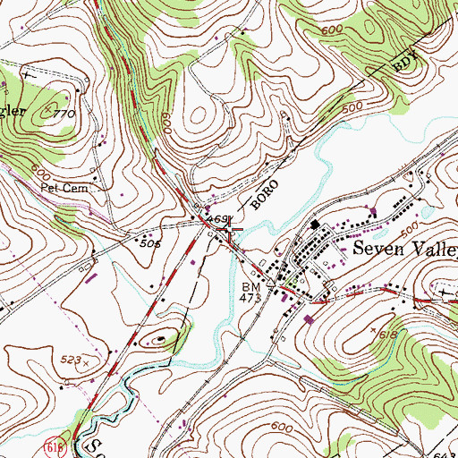 Topographic Map of Tri Community Ambulance Service, PA