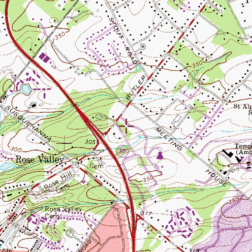 Topographic Map of Community Ambulance Association of Ambler, PA