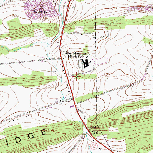 Topographic Map of Dalmatia Area Ambulance League Station 62, PA