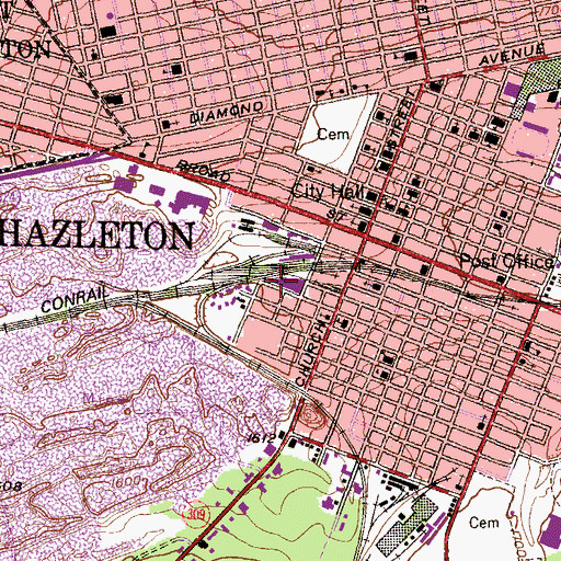 Topographic Map of Tech Transport, PA