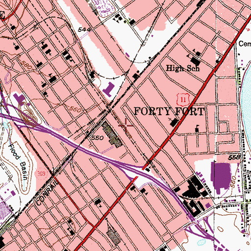 Topographic Map of Trans - Med Charles James Spellman Ambulance Service, PA