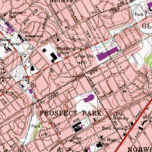 Topographic Map of Quick Response Service Medical Transport, PA