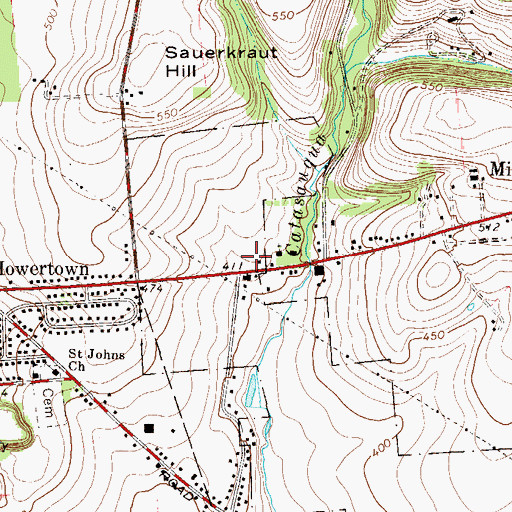 Topographic Map of East Allen Township Volunteer Ambulance Corps, PA