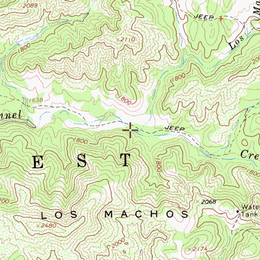 Topographic Map of Los Machos Creek, CA