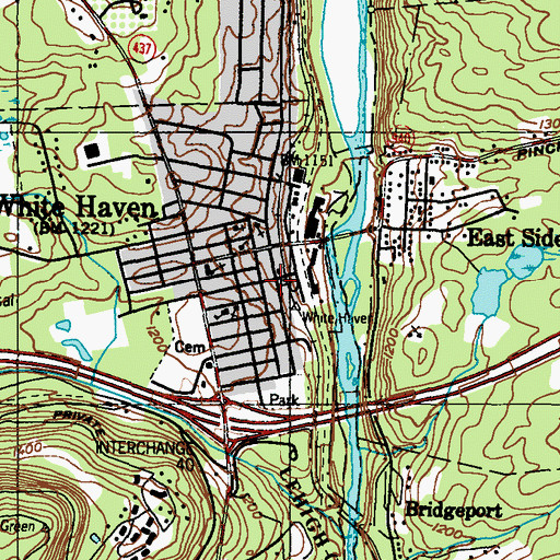 Topographic Map of White Haven Ambulance, PA