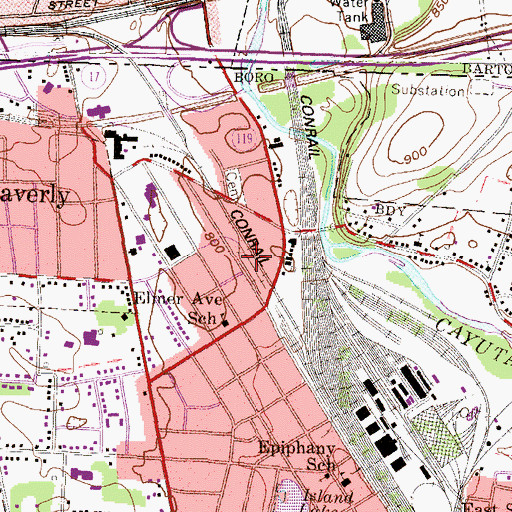 Topographic Map of Greater Valley Emergency Medical Services, PA