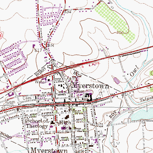 Topographic Map of Myerstown First Aid Unit Emergency Medical Service, PA