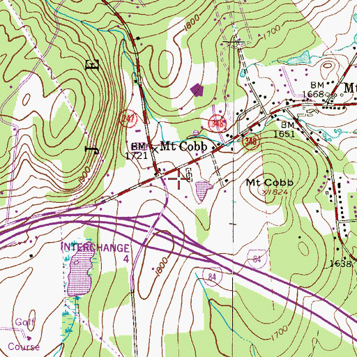 Topographic Map of Jefferson Township Volunteer Ambulance, PA