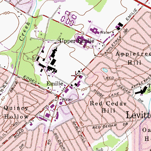 Topographic Map of Levittown Fairless Hills Rescue Squad, PA