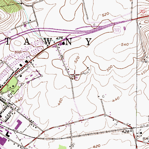 Topographic Map of Kutztown Area Transport Service, PA
