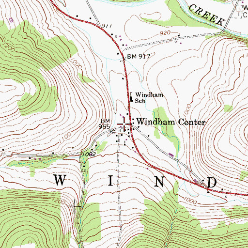 Topographic Map of Windham Ambulance Association, PA